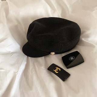 Gold button beret