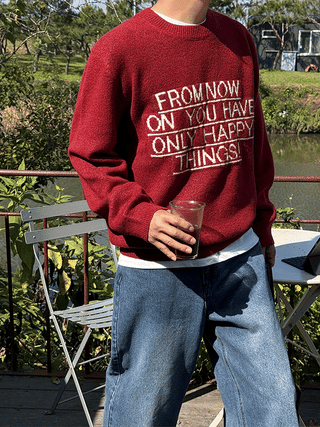 FROM NOW Intarsia Soft Knit