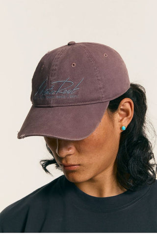 [Monterest] Washed Distressed Logo Embroidered Cap