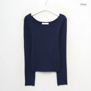 U-neck ribbed knit