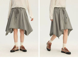 [Monterest] A-Line Patchwork Sweat Skirt