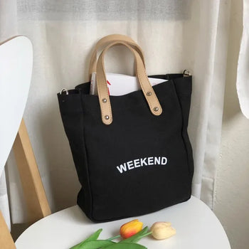 Canvas Lettering 2-Way Bag