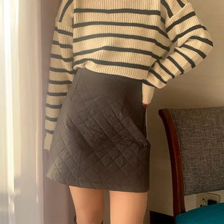 Quilted mini skirt