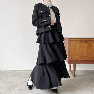 3-tiered long canter skirt
