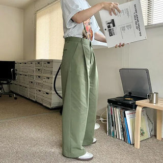 Pintuck Wide Chino Pants
