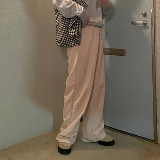 Summer nylon elastic waist pants
