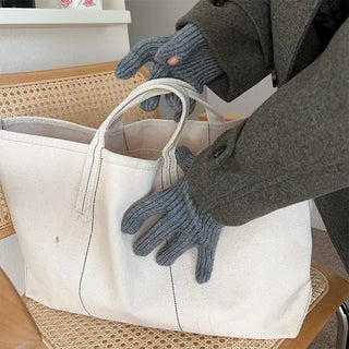 Finger-hole knit gloves