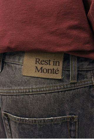 [Monterest] Washed Wide Leg Denim Pants