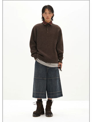 MASONPRINCE Stand Collar Knit Sweater