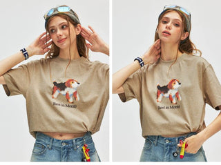 [Monterest] Ink Print Crewneck Cotton T-Shirt