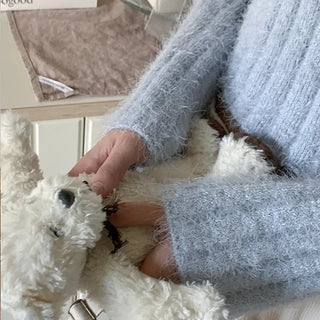 [6 colors] Ribbed Pine Needle Pattern Knit