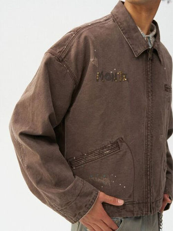 [Monterest] Washed Distressed Canvas Work Jacket
