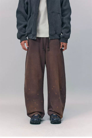 [Monterest] Washed Splatter Fleece-Lined Straight Pants