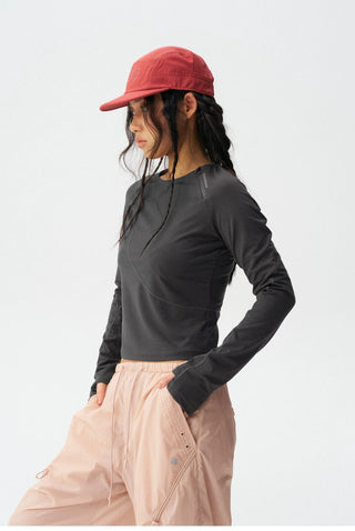 [Monterest] Slim Fit Panel Long Sleeve T-Shirt