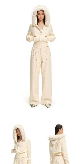 [NOTAWEAR] Rhinestone Gradient Wide Leg  Sweatpants