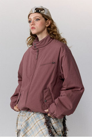 [Monterest] Stand Collar Padded Harrington Jacket