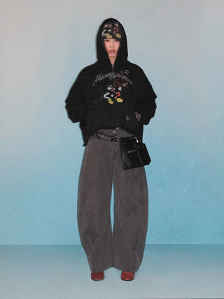 [MASONPRINCE] Bear Print Zip-Up Hooded Cardigan