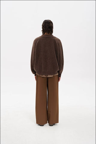 [MASONPRINCE] Wool Textured Mosaic Polo Collar Sweater