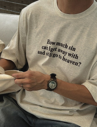 How Lettering Print Short Sleeve T-shirt (3 colors)