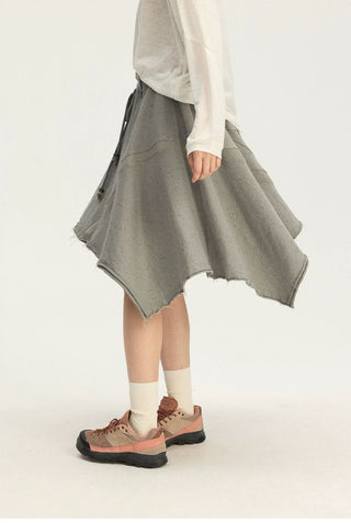 [Monterest] A-Line Patchwork Sweat Skirt