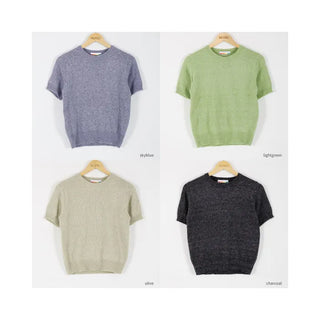 cream half sleeve knit