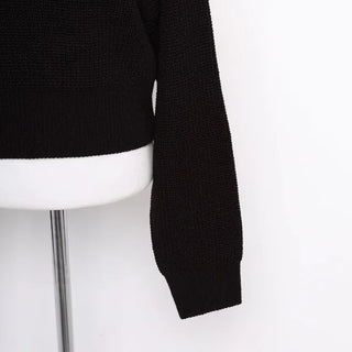 Asymmetrical Slit Shoulder Knit