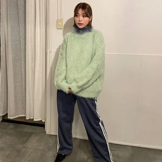 Fleece-lined wide-leg pants