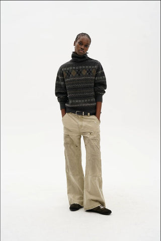 [MASONPRINCE] Fair Isle Pattern Knit Sweater