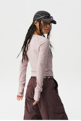[Monterest] Slim Fit Panel Long Sleeve T-Shirt