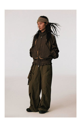 [CONP] Pleated Spliced €rinkle Nylon Jacket