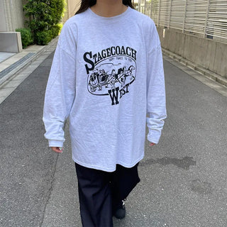 Oversized Lettering Long T-Shirt