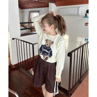 Two-pleat corduroy shorts