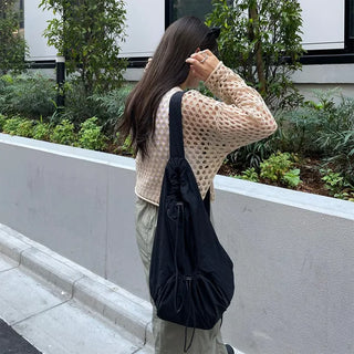 Net-knit cropped sweater