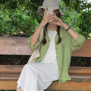 See-through polka dot layered T-shirt
