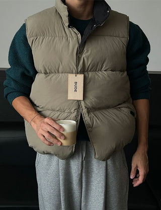 DUDE Voluminous Duck Down Padded Vest (4 colors)