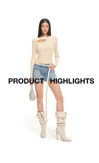 [NOTAWEAR] Cutout Ribbed Knit Top