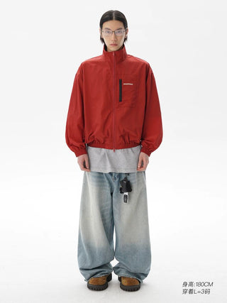 [MASONPRINCE] Lightweight Nylon Stand Collar Jacket