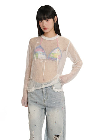 [moromoro2] Bow Sheer Knit (Dual Versions)