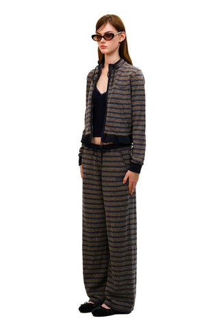 [Moromoro2] Tencel Linen Striped  Sweatshirt/Pants