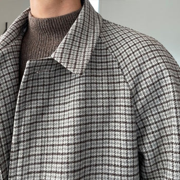 Mild Wool Check Mac Coat