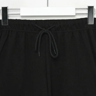 Sweat-weight elastic waist shorts