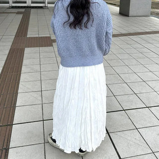 Shirred long skirt