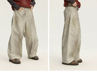 [Monterest] Washed Curved Seam Wide Leg Pants