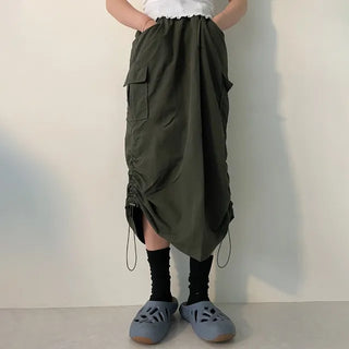 Nylon cargo skirt