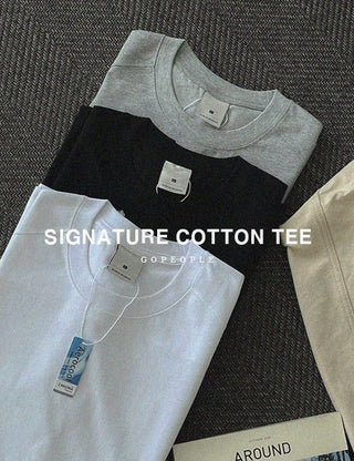 COMBED Cotton Cut-out Long Sleeve T-shirt (12 colors, S~2XL) (Navy L / Light Gray L / Melange Gray L expected to arrive on 09.07 (Mon))