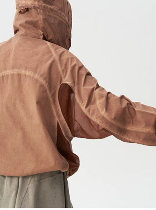 [Monterest] Washed 4-Way Stretch Mesh Hooded Jacket