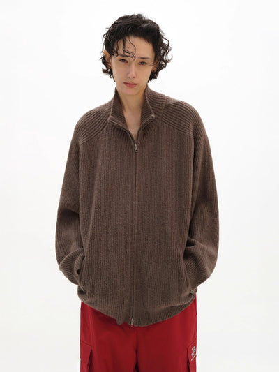 MASONPRINCE High-Neck Knit Cardigan