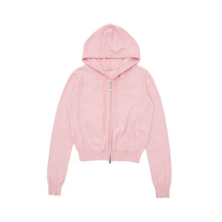 [Moromoro2] Handmade Patch Hooded Zip-Up  Cardigan