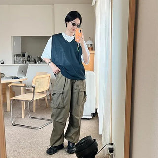 Linen knit vest