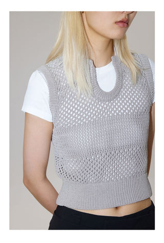 CONP Knitted mesh tight vest (gray)